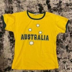 Vintage Gooses T-Shirts Australia Ringer Tee, Yellow/Green, Size M